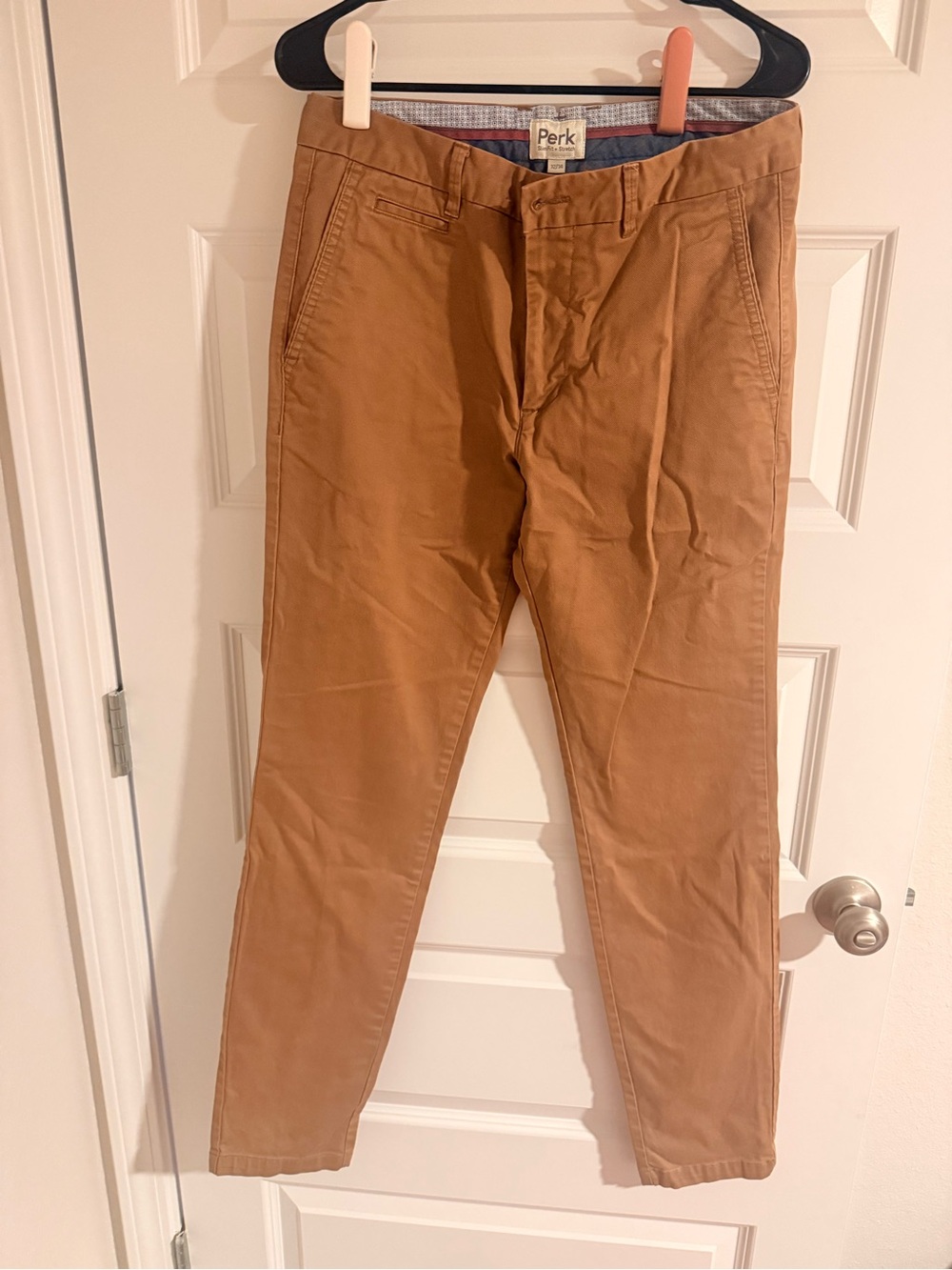Perk Men's Slim Fit Tan Chinos